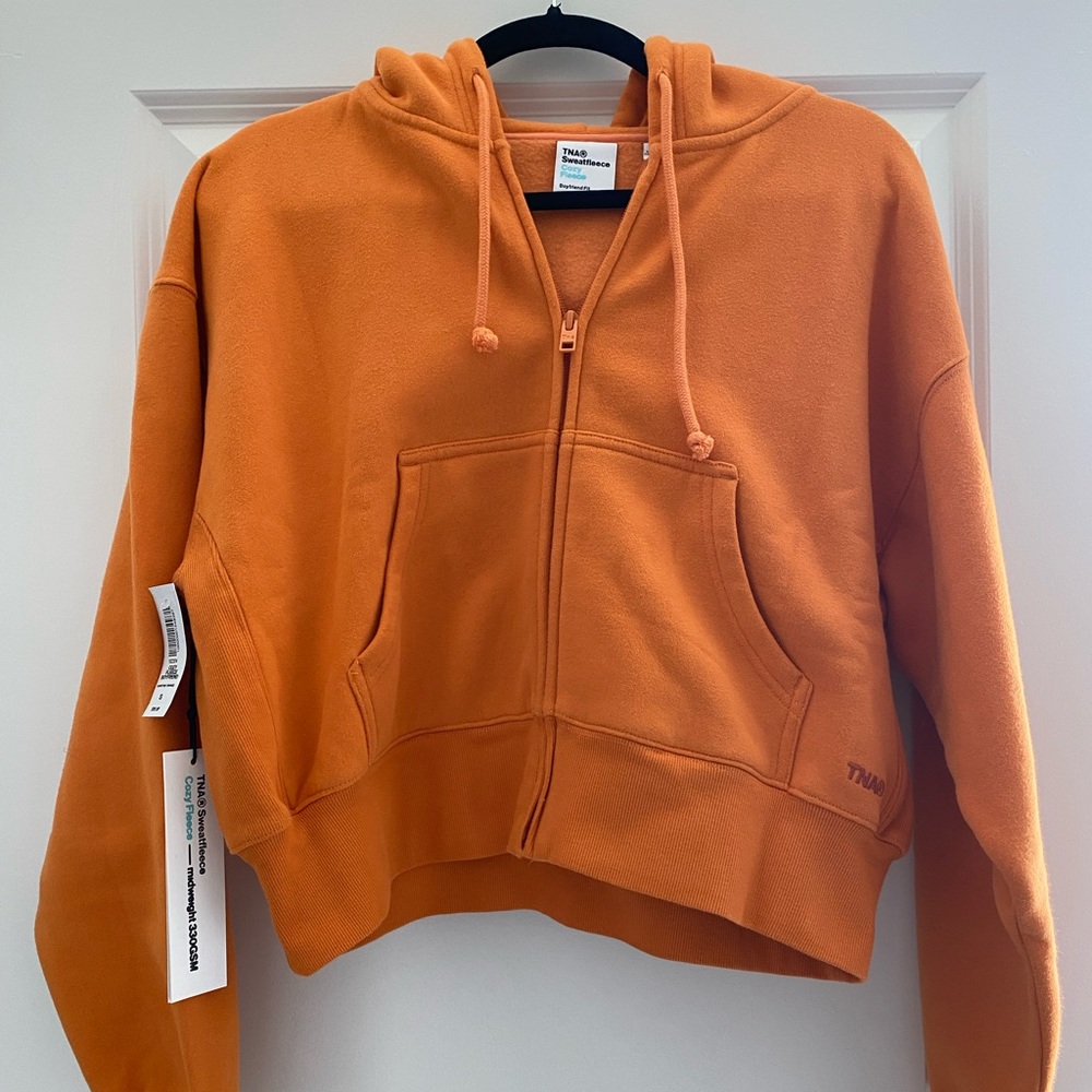 Aritzia Womens Cozy Fleece Cropped Zip Hoodie